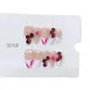 Daiyue Da Unhas Vestíveis Feitas à Mão Novo Modelo Outono/Inverno B270 Flor Esculpida Pintada à Mão Pura Adesivos de Nail Art Olho de Gato Elegante