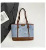 Bolsa Grande Estilo Europeu e Americano para Mulheres 2026 Nova Moda Cor Color Blocking Bolsa Tote Versátil Ombro Axila Estilo Ins