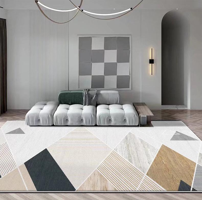 轻奢客厅地毯,卧室地毯,地毯地垫,几何地毯,满铺地毯