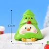 Dibujo animado navideño animal cerdo muñeco de nieve árbol de Navidad pato adorable micropaisaje árbol de Navidad adornos de nieve accesorios de bola de cristal