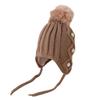 Gorro de punto para bebé, otoño e invierno, forro polar, grueso, cálido, con protección para los oídos, gorro de lana, gorro de punto con bola grande para bebé, gorro para el frío