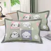 Funda de almohada de algodón puro con botones a presión, una sola pieza, adecuada para almohadas de jardín de infancia y de estudiante, 35* Algodón de gasa para niños