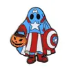 Broche de Esmalte de Abóbora Animal de Desenho Animado Novidade Divertida Perfeito para Decoração de Halloween Presente Acessório para Mochila Roupas