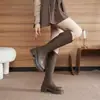Botas largas para mujer, botas de jinete, nuevas botas ajustadas de invierno 2026, botas altas forradas de polar, botines para mujeres menudas, botas largas hasta la rodilla