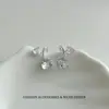 Cubos de Azúcar de Cristal Frescura de Verano Corazones Entrecruzados Pendientes de Botón de Circonita Diseño de Nicho Pendiente Versátil de Alta Gama Personalidad