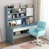 Escritorio para estudio en casa de estudiante, escritorio infantil con combinación de estantería, juego de escritorio y silla integrados, escritorio de escritura infantil simple para dormitorio