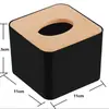 Fábrica de atacado caixa de papel de tampa de madeira criativa caixa de papel de sala de estar quadrado tampa de madeira caixa de tecido caixa de papel higiênico caixa de papel higiênico