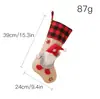Nueva Media Navideña de Tela a Cuadros Decoraciones Colgantes Navideños Bolsas de Regalo Colgantes Navideños Suministros Decorativos