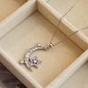 Collar Coreano Estilo Ins de Estrella y Luna para Mujer, Cadena de Clavícula de Moda y Personalizada con Incrustaciones de Diamantes, Versátil, Simple, Elegante y Collar de Lujo Accesible