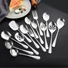 Cuchara de Servir de Acero Inoxidable Transfronteriza, Cuchara para Servir Comida Estilo Occidental, Cuchara para Ensalada, Tenedor, Cuchara de Servicio, Cuchara para Sopa, Set de Suministros para Hotel