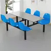 Juego de Mesa y Sillas de Comedor Tipo Cantina para 468 Personas, Comedor Unitario para Estudiantes y Personal con Respaldo, Mesa y Silla Integradas, Mesa y Sillas de Comedor para Comida Rápida