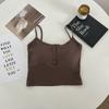 Camisola con Almohadilla en el Pecho Sujetador de Copa Fija para Mujer Una Pieza Espalda Hermosa Sin Tirantes Uso Interior Uso Exterior Para-pechos Top Corto