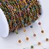 Acero Inoxidable Borla Cadena de Cuentas Colorido Piedra Natural Cadena para Suéter Acero Titanio Colorido Conservante DIY Collar Pulsera Accesorios de Joyería
