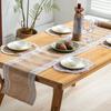 Caminho de Mesa de Juta Estilo Clássico Simples Caminho de Mesa Colorido com Estampa Amostra de Tecido de Juta Personalizado Toalha de Mesa para Mesa de Chá de Desktop