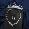 Corona Tiara de Novia 2021 Nueva Princesa Dulce Atmósfera Estilo Coreano Dorado Accesorios para Boda Collar Juego de Tres Piezas