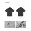 Camiseta Casual de Manga Curta com Gola de Terno Botões e Retalhos Estilo Retro Americano para Homens, Tendência Versátil Design Personalizado Camiseta Tendência para Casais