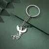 Yiwu pequeña fábrica de joyería directa moda simple acero titanio corte hueco colgante Fénix llavero acero inoxidable