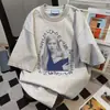 Camiseta de Manga Corta con Estampado de Letras Estilo Coreano Ins para Hombres y Mujeres Verano 2025 Top Holgado Oversize