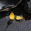 Colgante Pequeño de Plata S925 Chapado en Oro Estilo Antiguo Carácter de la Fortuna para Joyería Hecha a Mano DIY, Nuevo Accesorio Estilo Chino Pequeño Charm
