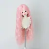Peluca para Muñeca BJD Color Multicolor Opcional Flequillo Largo Ola de Agua Cabello Largo Rizado de 3/4/6 Puntos Seda de Alta Temperatura Cabello en Blanco