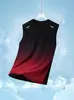Colete de Badminton de Verão para Homens, Cor Degradê, Secagem Rápida, Respirável, Roupa de Treinamento Esportivo, Top sem Mangas, Roupa para Corrida Fitness