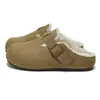 Sandalias Birkenstock estilo retro con forro de felpa para hombre, nueva colección de verano 2026, zapatos casuales versátiles para usar tanto en interiores como en exteriores, pantuflas de algodón tipo media zapatilla