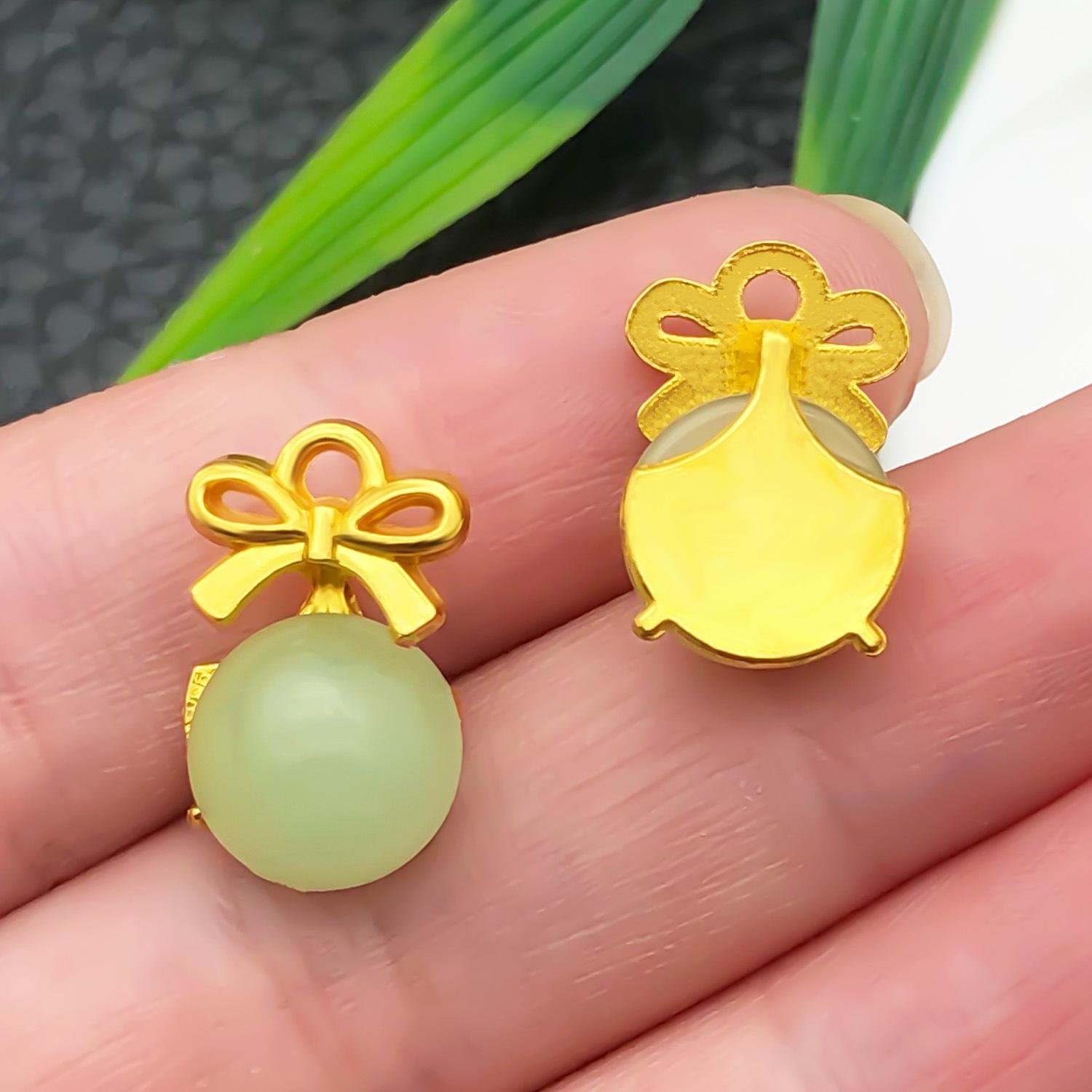 22205-HL-浅绿色琉璃锌合金蝴蝶扣16x11mm-1.