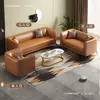 Sofá de cuero pequeño para apartamento, sala de estar y dormitorio, diseño simple y moderno, adecuado para propiedades de alquiler, de tres plazas, sofá doble, madera estilo italiano