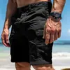 Shorts de Trabalho Multibolsos Estilo Europeu e Americano para Homens, Novo Shorts Casual de Praia para o Verão 2025