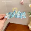 Pinza para el Cabello de Flor de Camelia Francesa Suave para Mujer Clip de Tiburón Grande de Verano Tocado Parte Trasera de la Cabeza Volumen del Cabello Pinza de Agarre para Atar