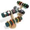 Moda nuevo brazalete reloj joyería almacenamiento expositor de pie de doble capa de franela soporte para pulseras mostrador exhibición puesto de mercado nocturno