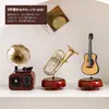 Enfeite de gramofone vintage, caixa de música criativa para mesa de entrada de sala de estar, decoração nostálgica com um toque de nicho, feito de plástico