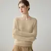 Suéter minimalista 100% cachemira pura para mujer, cuello en V, tejido trenzado, jersey, perfecto como capa interior, versátil para otoño e invierno