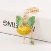Llavero Creativo de Niña Ángel Europeo y Americano Metal con Pedrería Colgante de Diamante para Coche Llavero de Niña de Ballet