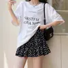 Mini saia floral preta feminina verão fina 2025 nova cintura alta evasê modeladora saia bolo curta saia de meia-calça