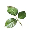 Flor artificial planta verde hojas arreglo floral impresión a color rosa 3D hoja hoja individual pieza decorativa accesorios para tocado DIY hojas verdes
