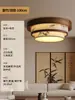 Lustre grande para sala de estar de planta aberta de uma vila, pé-direito alto, novo lustre redondo de madeira maciça estilo chinês para casas duplex autoconstruídas