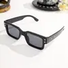 Venta Caliente Transfronteriza Personalidad Retro Cara Grande Montura Cuadrada Gafas de Sol para Hombres Maduros Accesorios con Textura Protección Solar Gafas de Sol de Alta Gama