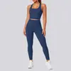 Nuevo conjunto de sujetador deportivo racerback transfronterizo con sensación de piel, conjunto ajustado de cintura alta para levantar glúteos para correr y fitness para mujer