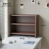 Estante de Livros Creme Mesa Multi-camadas Suporte de Armazenamento Vertical Prateleira de Mesa Organizador de Mesa de Estudante Rack de Exibição