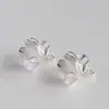 Brincos Geométricos Assimétricos Estilo Coreano Flor de Folha Fosca Nicho Elegante Exquisite Versátil Luxo Acessível Brincos de Alta Qualidade