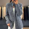 Cardigan Pure Base 2025 Suéter Outono e Inverno Tricô Trançado Coreano Versátil Top Feminino Jacquard Novo Estilo