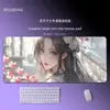 Alfombrilla de Ratón Estilo Anime Ilustrado, Alfombrilla de Escritorio Extra Grande, Engrosada con Bordes Cosidos, Resistente a la Suciedad, Alfombrilla de Ratón para Computadora de Gaming E-Sports