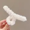 Grampo de Tubarão de Verão Coreano de Alta Qualidade com Laço Contrastante Acessório de Luxo Presilha para Rabo de Cavalo Alto Adorno de Cabeça Elegante Marrom