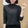 2024 nueva ropa de mujer, una generación de cabello, otoño e invierno, camisa de terciopelo con fondo, chaqueta bordada, camiseta ajustada para mujer, comercio exterior transfronterizo