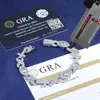 Hip-Hop Europeo y Americano Cadena Cubana Ojo Cruzado de Plata de Ley S925 Pulsera de Figura de Ocho con Moissanita para Hombres, Joyería Transfronteriza Personalizada