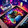 Alfombra Resistente a la Suciedad y Fácil de Cuidar para Habitación de E-sports, Sala de Estar, Sofá, Mango de Máquina de Juegos Americana Amazon Temu Transfronteriza