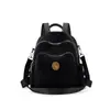Mochila Feminina 2025 Novo Estilo Coreano Pu Cor Pura Feminina Versátil Moda Tendência Espaço Grande Mochila Portátil