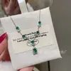 Venta al por mayor de fábrica suministro en vivo plata s925 incrustada material natural peligroso jade verde Yang cadena de calabaza pequeña fresca exquisita