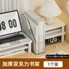 Organizador de Archivos Transparente para Escritorio Estantería Sujeta Libros Estante de Almacenamiento de Mesa Oficina Acrílico Caja Organizadora para Papel A4